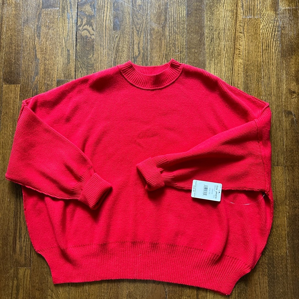 NWT Free People Easy Street Sweater-XS-Cherry red